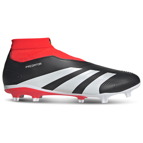 

adidas Mens adidas Predator 24 League Laceless Firm Ground - Mens Soccer Shoes Black/White/Solar Red Size 8.0