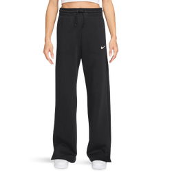 Women's - Nike Phoenix Fleece High Rise Wide Pants - Black/Sail