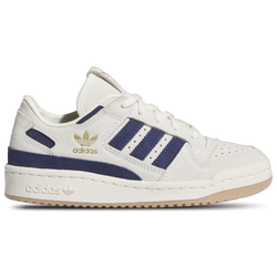 Boys' Grade School - adidas Originals Forum Low CL - Cream White/Dark Blue/Dark Blue