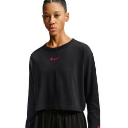 Women's - Nike A'Ja LS Tee - Black
