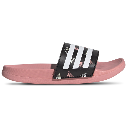 

adidas Girls adidas Adilette Comfort Slides - Girls' Preschool Shoes White/Semi Pink Spark/Black Size 13.0