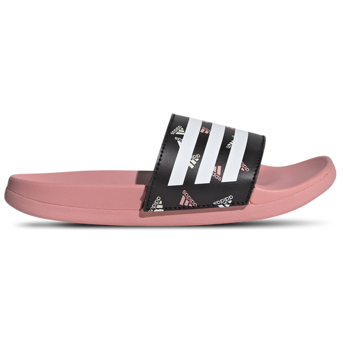 

adidas Girls adidas Adilette Comfort Slides - Girls' Preschool Shoes White/Semi Pink Spark/Black Size 11.0