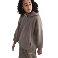 Nike NSW Shine Satin OS Club Fleece Hoodie - Nike Brown/Gold