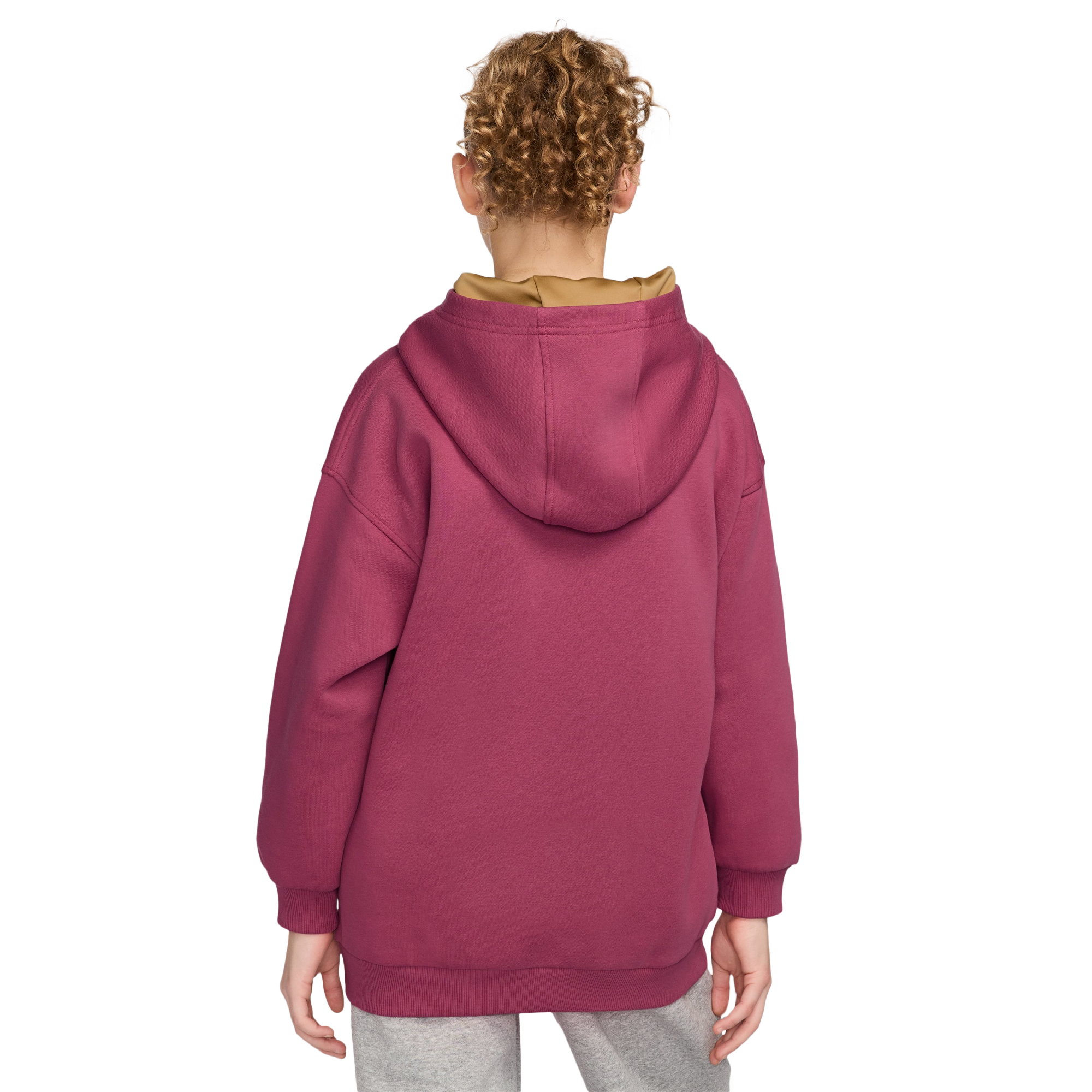 Nike NSW Shine Satin OS Club Fleece Hoodie - Girls' Grade School thumbnail 4