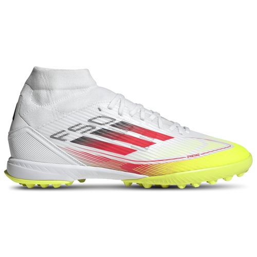 WOMENS - adidas F50 League Mid Soccer Turf  - White/Lucid Red Solar Yellow