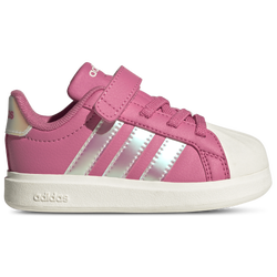 Girls' Toddler - adidas Streettalk Elastic Lace - Footwear White/Wonder Quartz/Pink Fusion