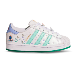 Girls' Preschool - adidas Originals Superstar Disney - Green/White/Purple