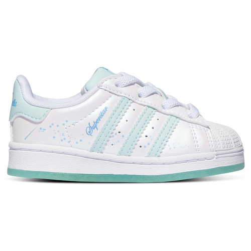 

Girls adidas Originals adidas Originals Superstar El Disney - Girls' Toddler Basketball Shoe White/Blue Size 09.0