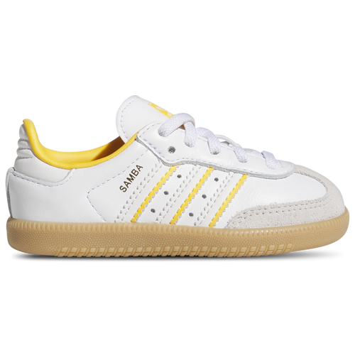 Shop Adidas Originals Boys   Samba In Crystal White/crew Yellow/white