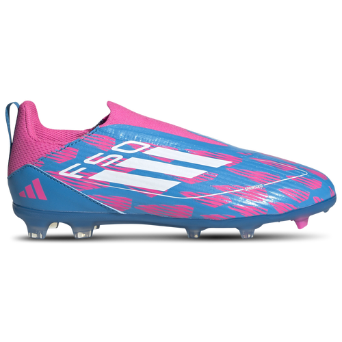 

Boys adidas adidas F50 League Laceless Firm/Multi-Ground - Boys' Grade School Soccer Shoe Solar Blue/White/Solar Pink Size 05.5