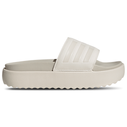Women's - adidas Adilette Platform Slides - Chalk White/Chalk White/Orbit Grey