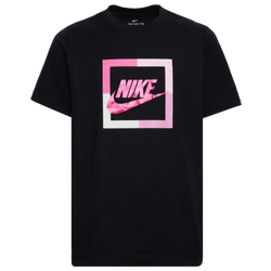 Boys' Grade School - Nike Open Block Futura T-Shirt - Black/Pink