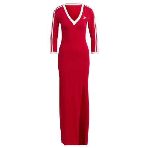 Shop Adidas Originals Womens  Maxi Dress In Red/white