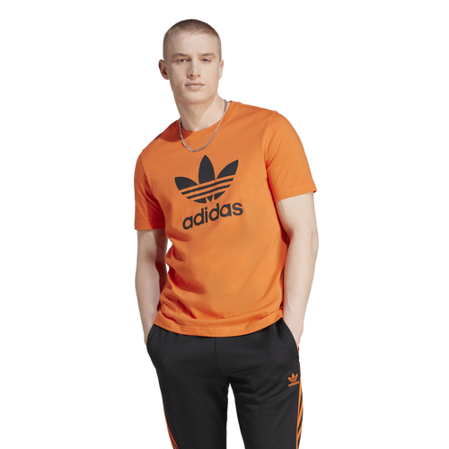 

adidas Originals Mens adidas Originals Big Trefoil S/S T-Shirt - Mens Orange/Black Size S