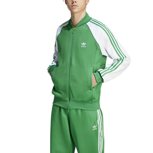

adidas Originals Mens adidas Originals Superstar Jacket - Mens Green/White Size XL