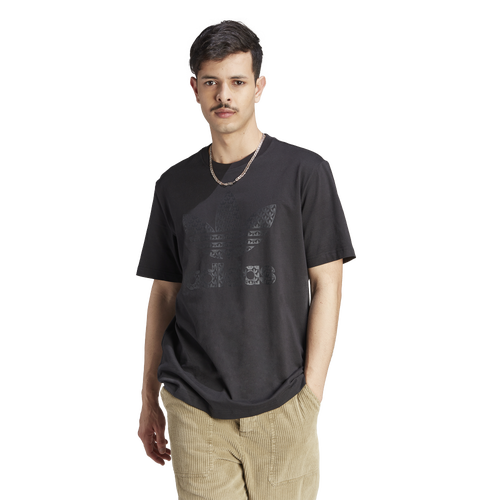 

adidas Originals Mens adidas Originals Monogram Trefoil Fill T-Shirt - Mens Black/Black Size XL