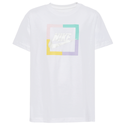 Boys' Grade School - Nike Open Block Futura T-Shirt - White/Pink Foam