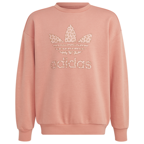 

Girls adidas adidas Animal Print Crew - Girls' Grade School Pink/Pink Size M