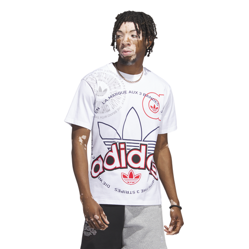 

adidas Mens adidas Blocked Trefoil T-Shirt - Mens White/Black Size L