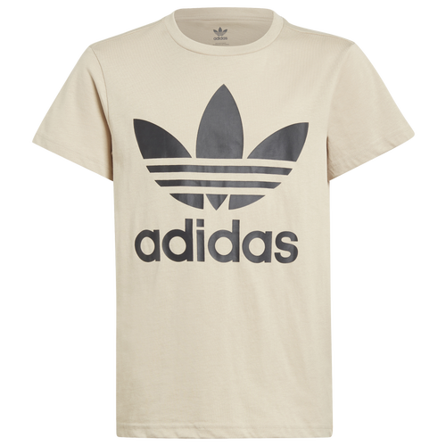 Shop Adidas Originals Boys  Trefoil T-shirt In Wonder Beige/brown