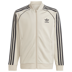 Boys' Grade School - adidas Originals Superstar Track Top - Beige/Blue