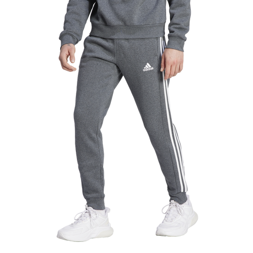 

adidas Mens adidas Essentials Fleece 3-Stripes Tapered Cuff Pants - Mens Dark Grey Heather Size M