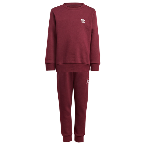 

Girls Preschool adidas adidas Adicolor Crew Set - Girls' Preschool Clear Pink/Maroon Size 4T