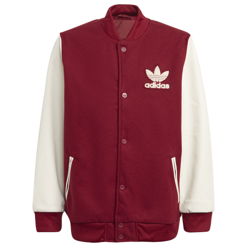 

adidas Originals Boys adidas Originals Varsity Jacket - Boys' Grade School Maroon/White Size XS