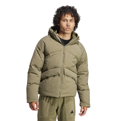 

adidas Mens adidas Big Baffle Jacket - Mens Olive Strata Size S