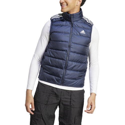 

adidas Mens adidas Essentials 3-Stripes Light Down Vest - Mens Ink Size XXL