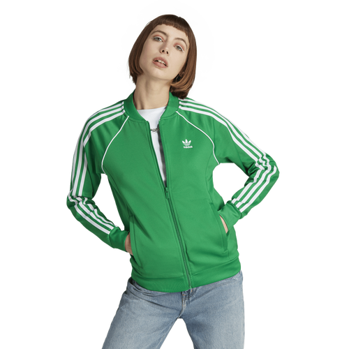 

adidas Originals Womens adidas Originals Superstar Classic Jacket - Womens Green/White Size M