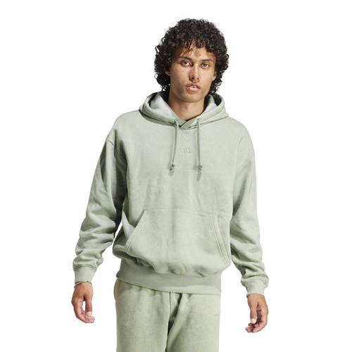 

adidas Mens adidas ALL SZN Garment-Wash Hoodie - Mens Silver Green Size M
