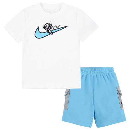 

Boys Infant Nike Nike Short Set - Boys' Infant White/Blue Size 24MO