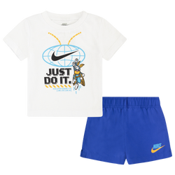 Boys' Infant - Nike Bug Net Woven Short Set - White/Blue