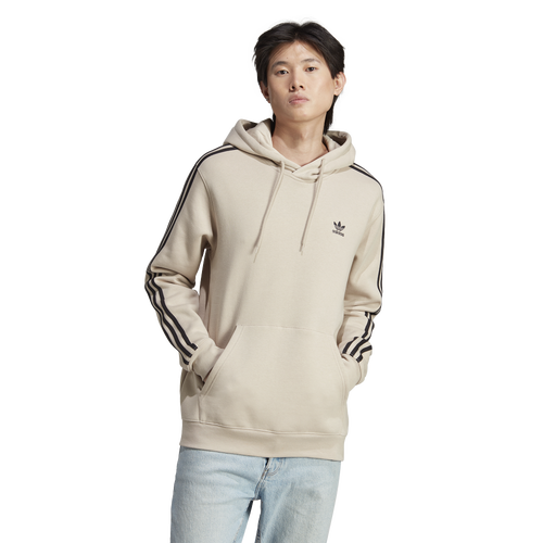 

adidas Originals Mens adidas Originals 3 Stripe Fleece Hoodie - Mens Wonder Beige/Black Size M