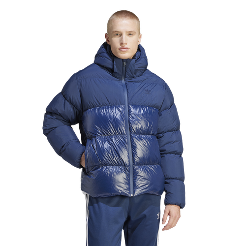 

adidas Mens adidas adicolor Down Regen Hooded Puffer Jacket - Mens Night Indigo Size XS
