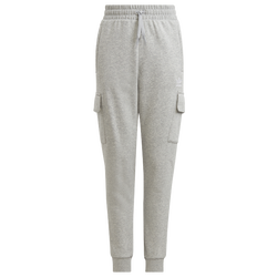 Boys' Grade School - adidas Originals Essentials Fleece Cargo Pants - Medium Grey/White