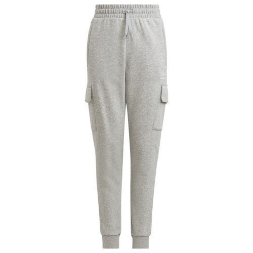 

adidas Originals Boys adidas Originals Essentials Fleece Cargo Pants - Boys' Grade School White/Medium Grey Size L