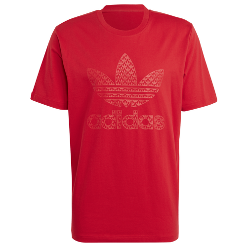 Adidas Originals Mens  Monogram Trefoil Fill T-shirt In Red/red