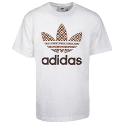 Men's - adidas Originals Stacked Trefoil Monogram T-Shirt - White/Brown