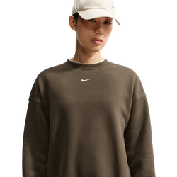 Women's - Nike Studio Fleece Oversized Crew - Sail/Dark Hazel