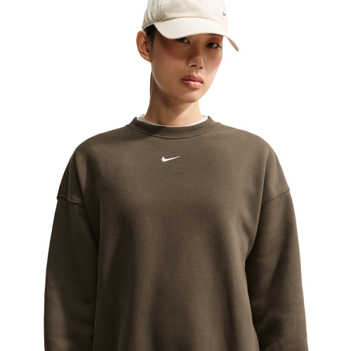 WOMENS - Nike Studio Fleece Oversized Crew - Sail/Dark Hazel