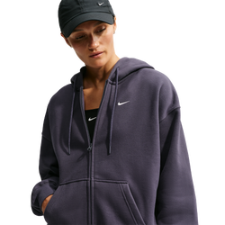 Women's - Nike Studio Fleece Midweight OS Full-Zip Hoodie - Gridiron/Sail