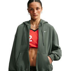Women's - Nike Studio Fleece Midweight OS Full-Zip Hoodie - Camo Green/Sail
