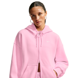 Women's - Nike Studio Fleece Midweight OS Full-Zip Hoodie - Sail/Pink Rise