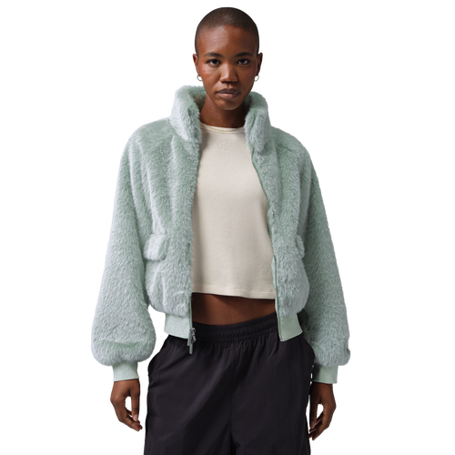  - Jordan Flight Faux Fur Jacket - Pistachio Frost/Chalk