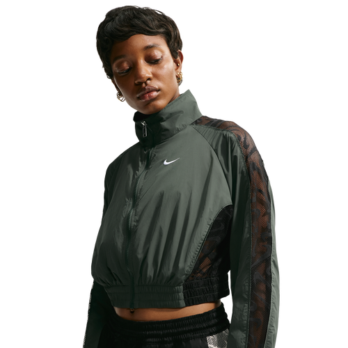 WOMENS - Nike Lace Inset Track Jacket - Camo Green/White Black