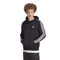 Men's - adidas Originals 3 Stripe Fleece Hoodie - Black/White