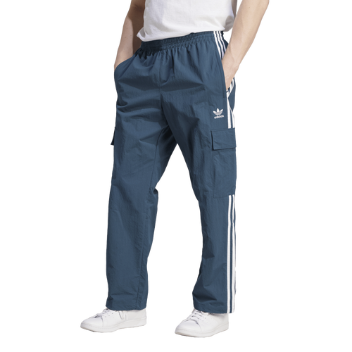 Shop Adidas Originals Mens  3 Stripe Cargo Pants In Arctic Night/white