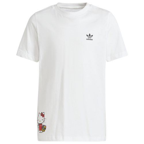 

adidas Originals Girls adidas Originals Hello Kitty T-Shirt - Girls' Grade School White/Black Size L